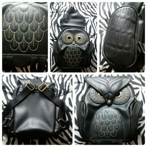 Leather Owl Backpack
